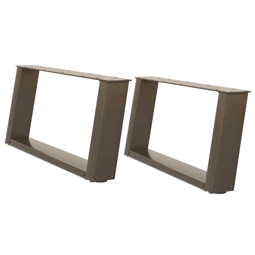 Pés para mesa de centro em formato de u, 2 peças, aço natural, 60x(30-31) cm, aço