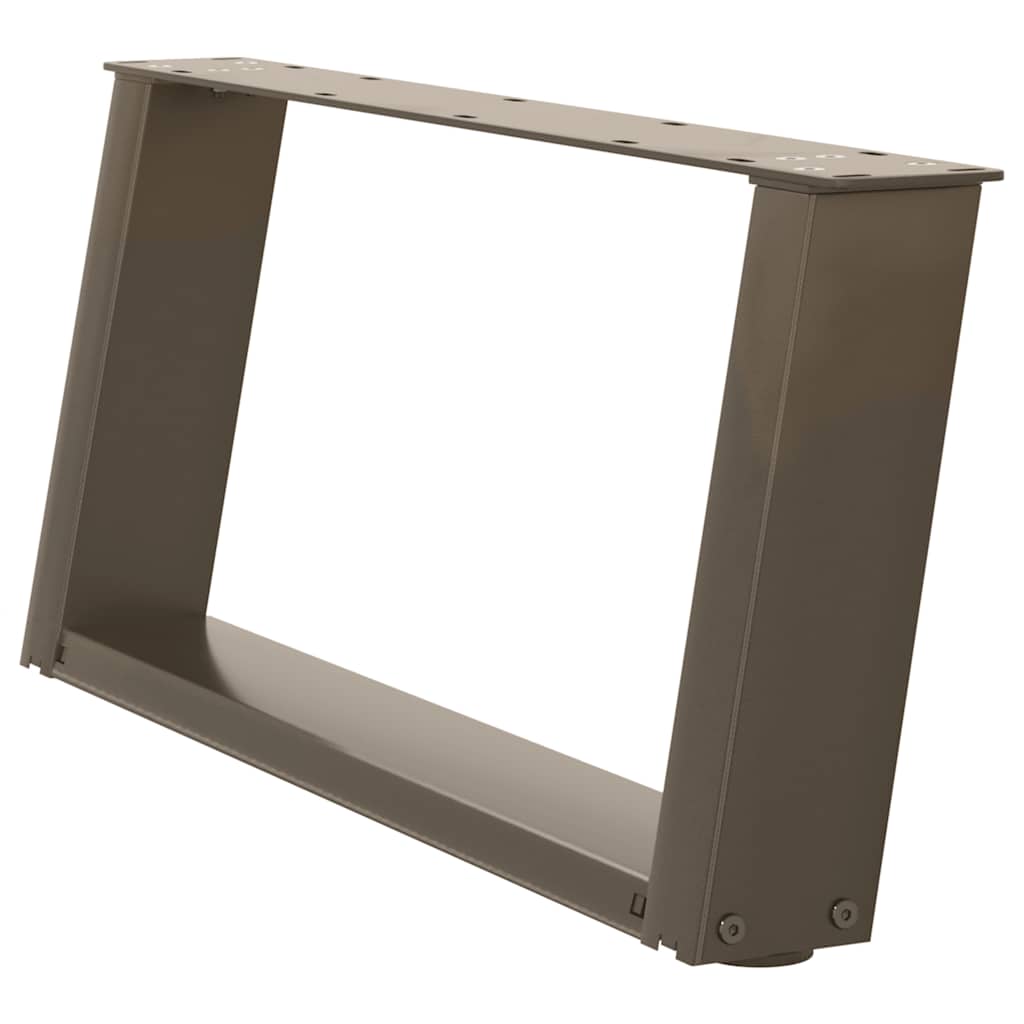 Pés para mesa de centro em formato de u, 2 peças, aço natural, 60x(30-31) cm, aço