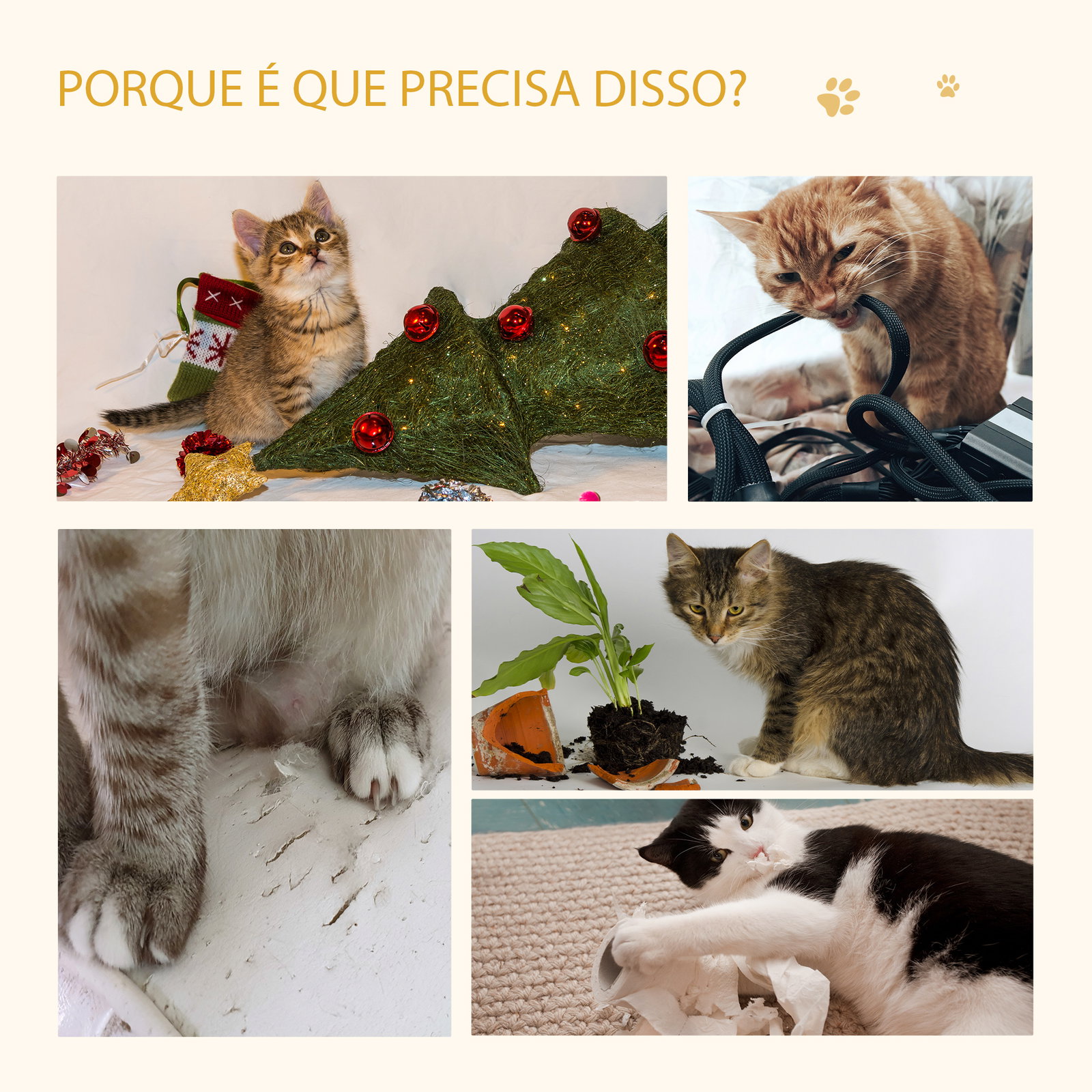 Árvore para Gatos de 2 Níveis com Caverna Superior Postes Arranhadores de Sisal Natural Almofadas Laváveis e Bola de Brinquedo 3