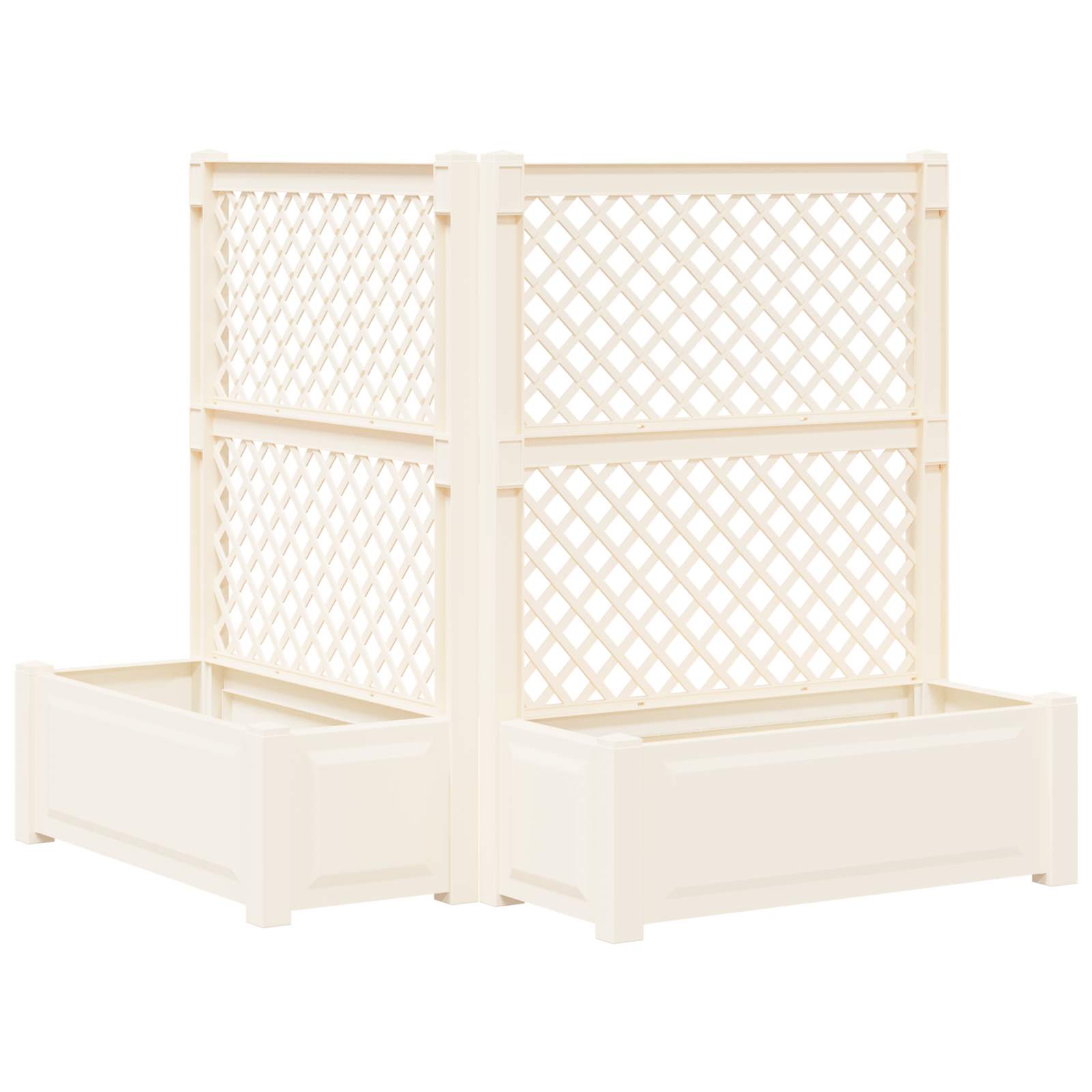 Grande jardineira com treliça 2 unid. PP branco