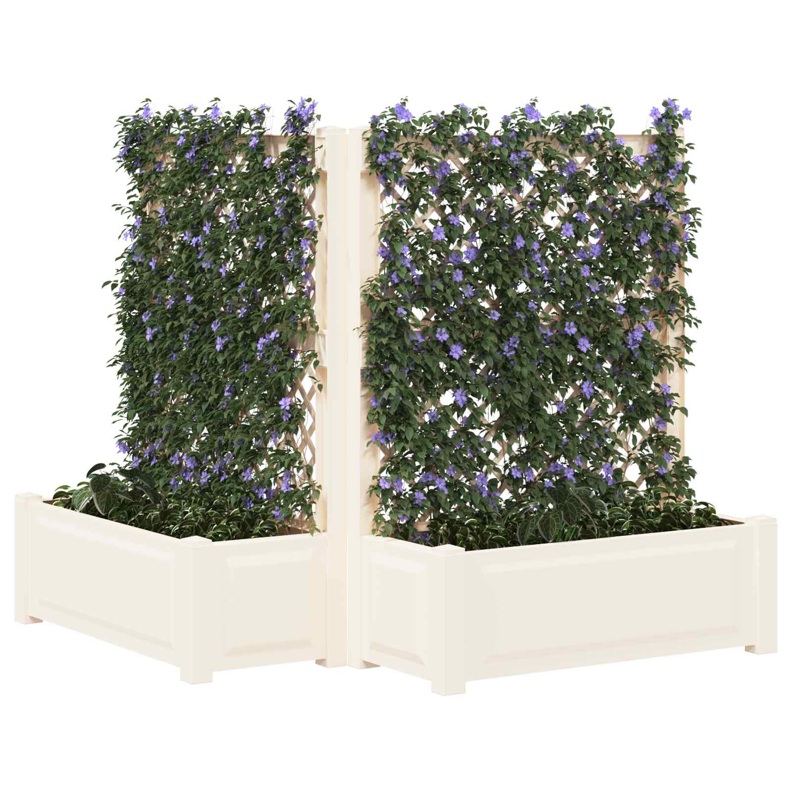 Grande jardineira com treliça 2 unid. PP branco