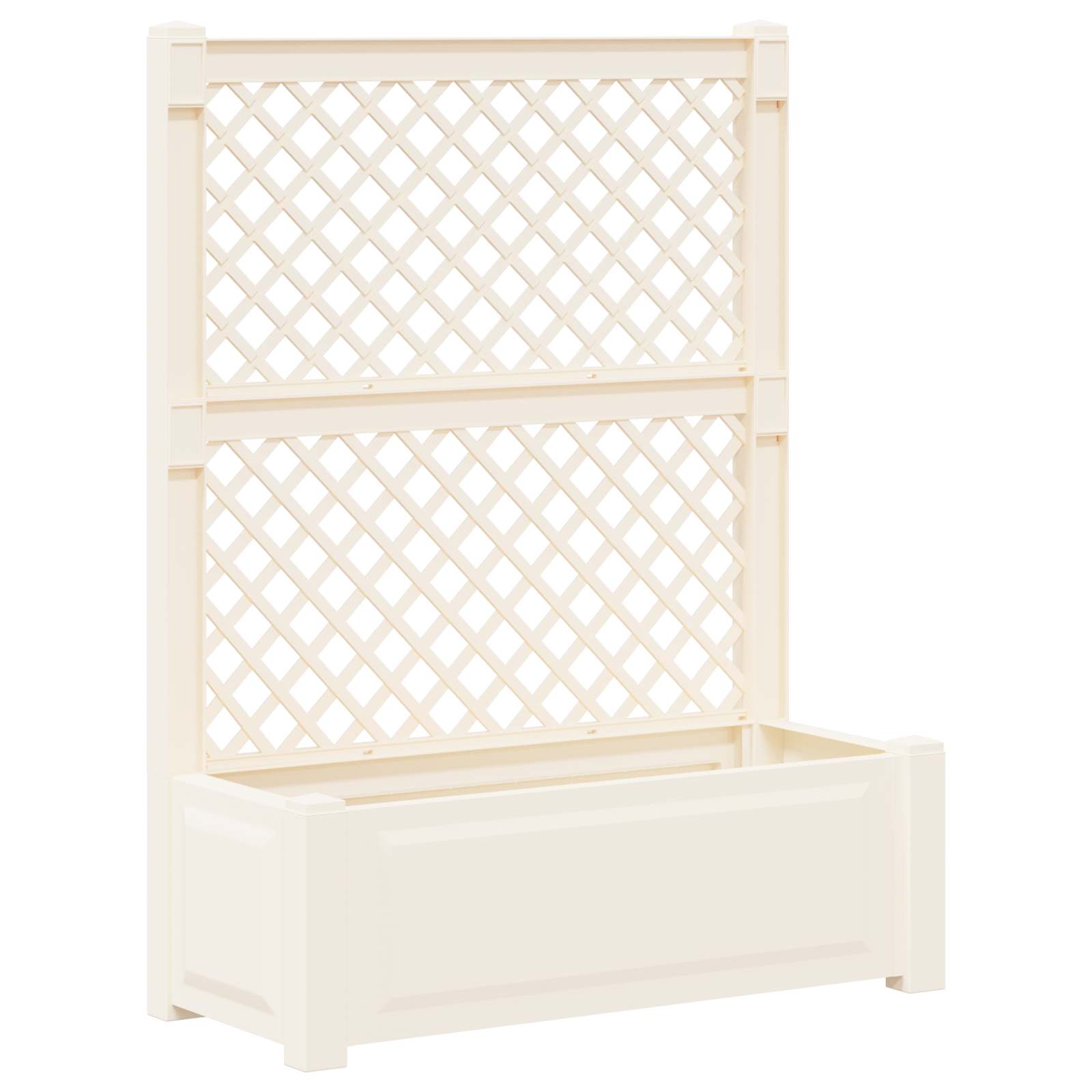 Grande jardineira com treliça 2 unid. PP branco