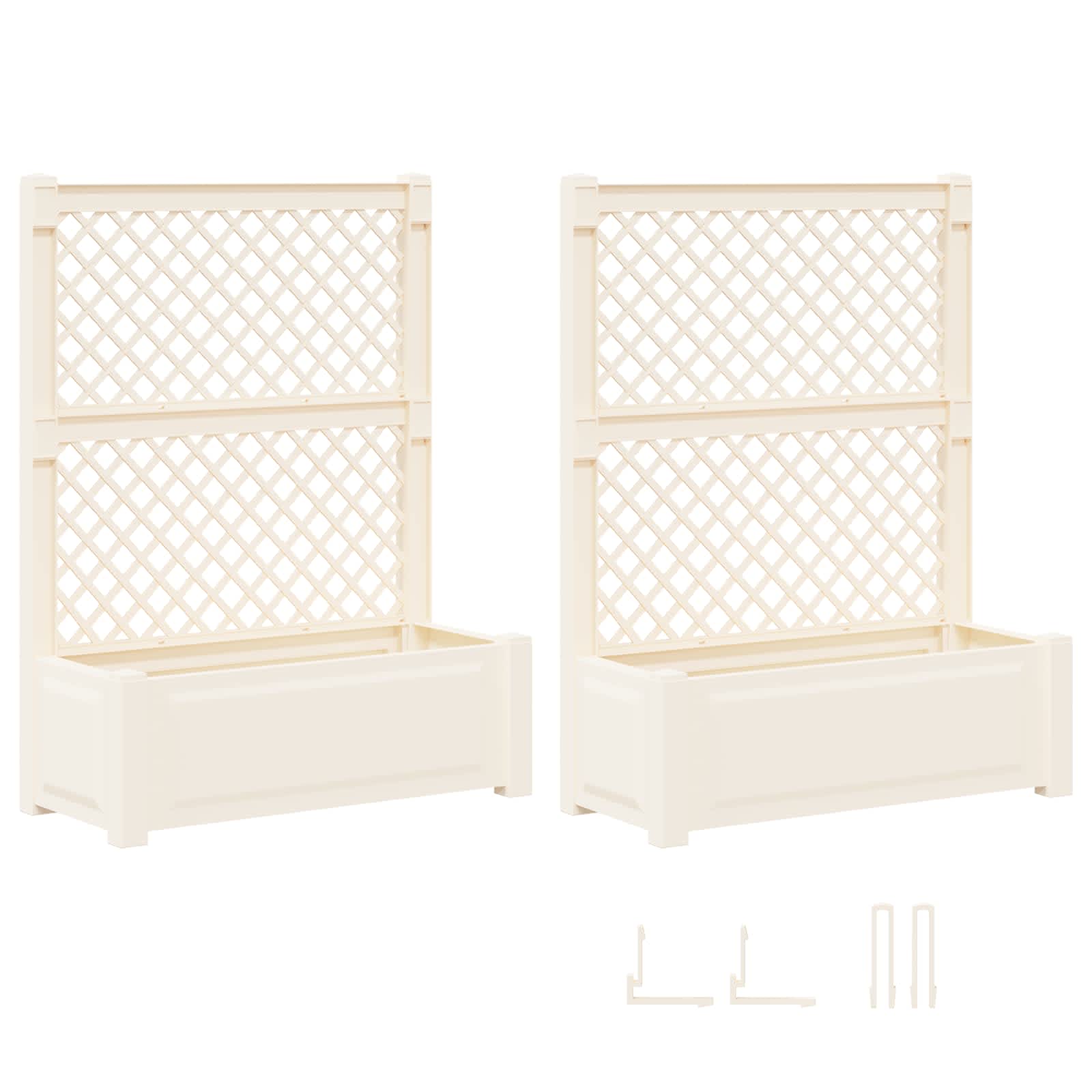Grande jardineira com treliça 2 unid. PP branco