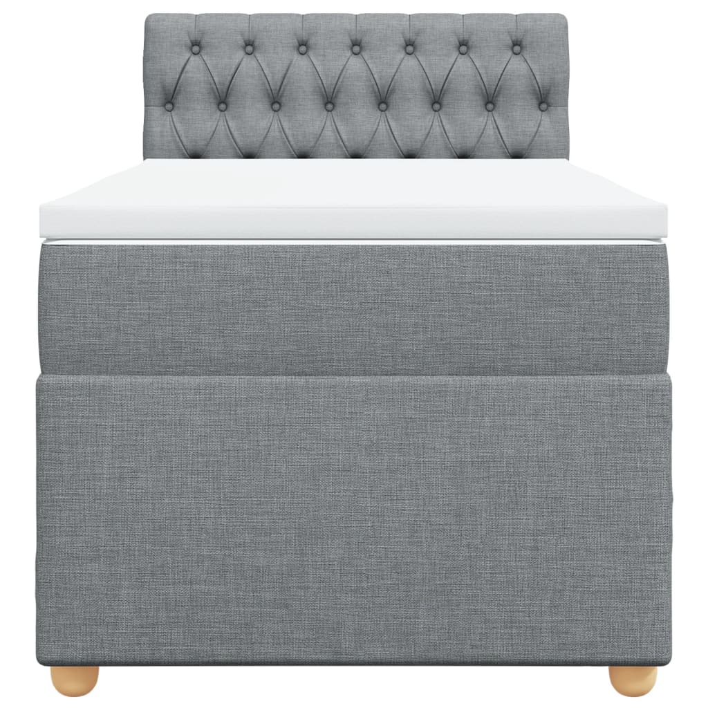 Cama com molas/colchão 90x190 cm tecido cinzento-claro