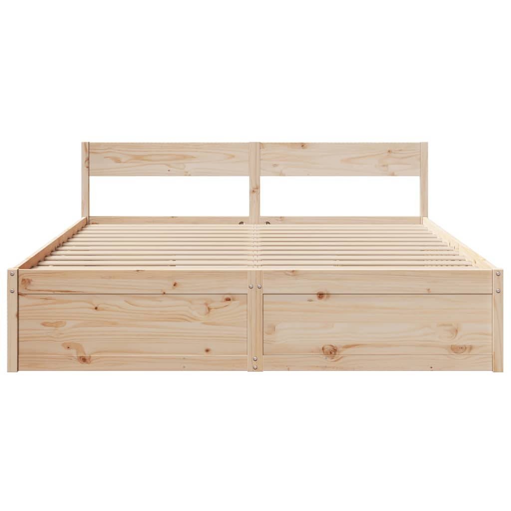 Cama sem colchão 200x200 cm madeira de pinho maciça