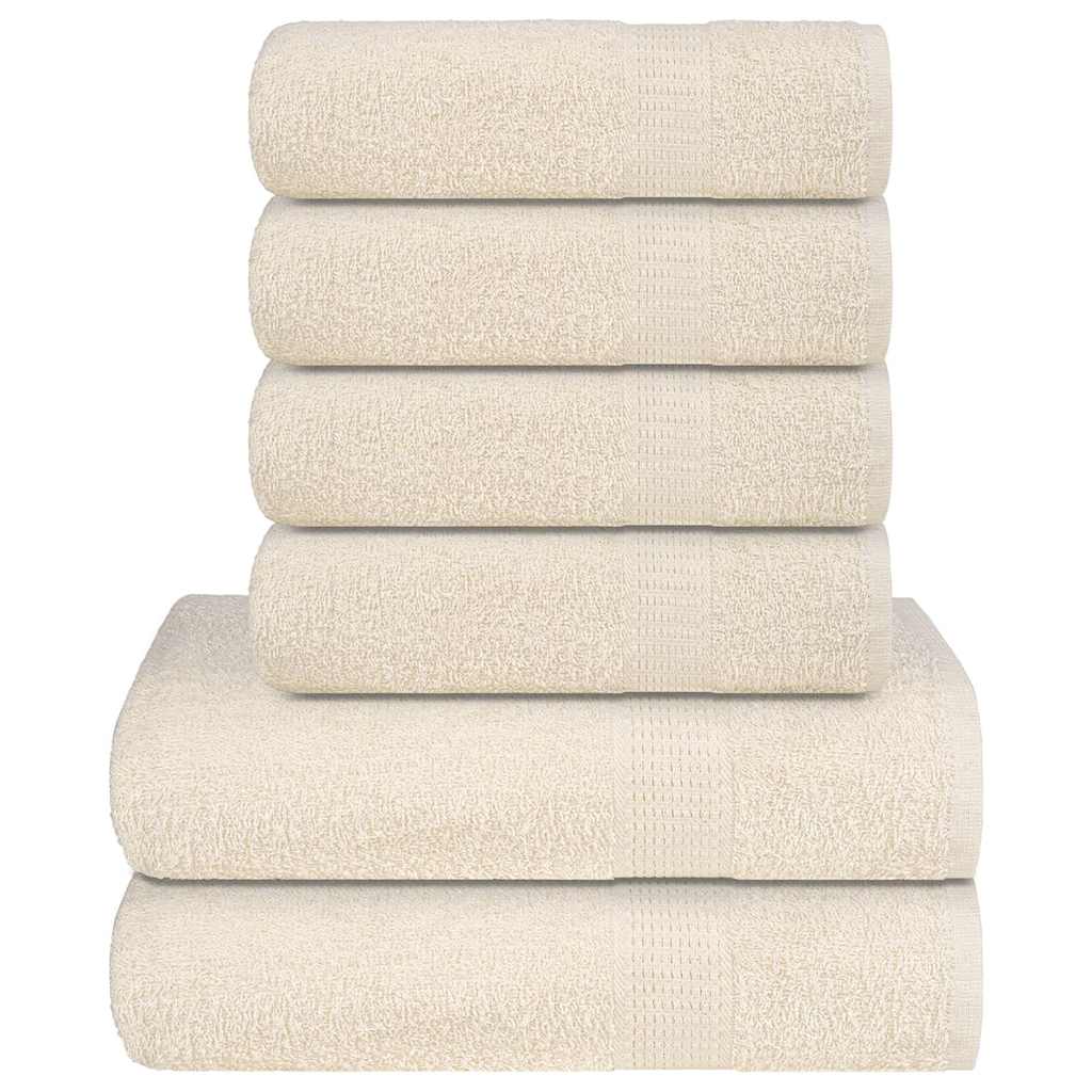 6 Pcs conjunto de toalhas frogn 360 g/m² creme