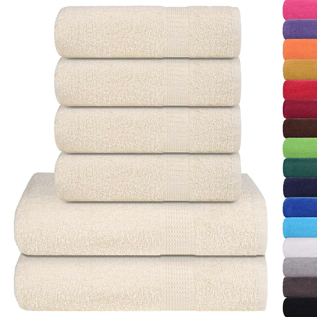 6 Pcs conjunto de toalhas frogn 360 g/m² creme