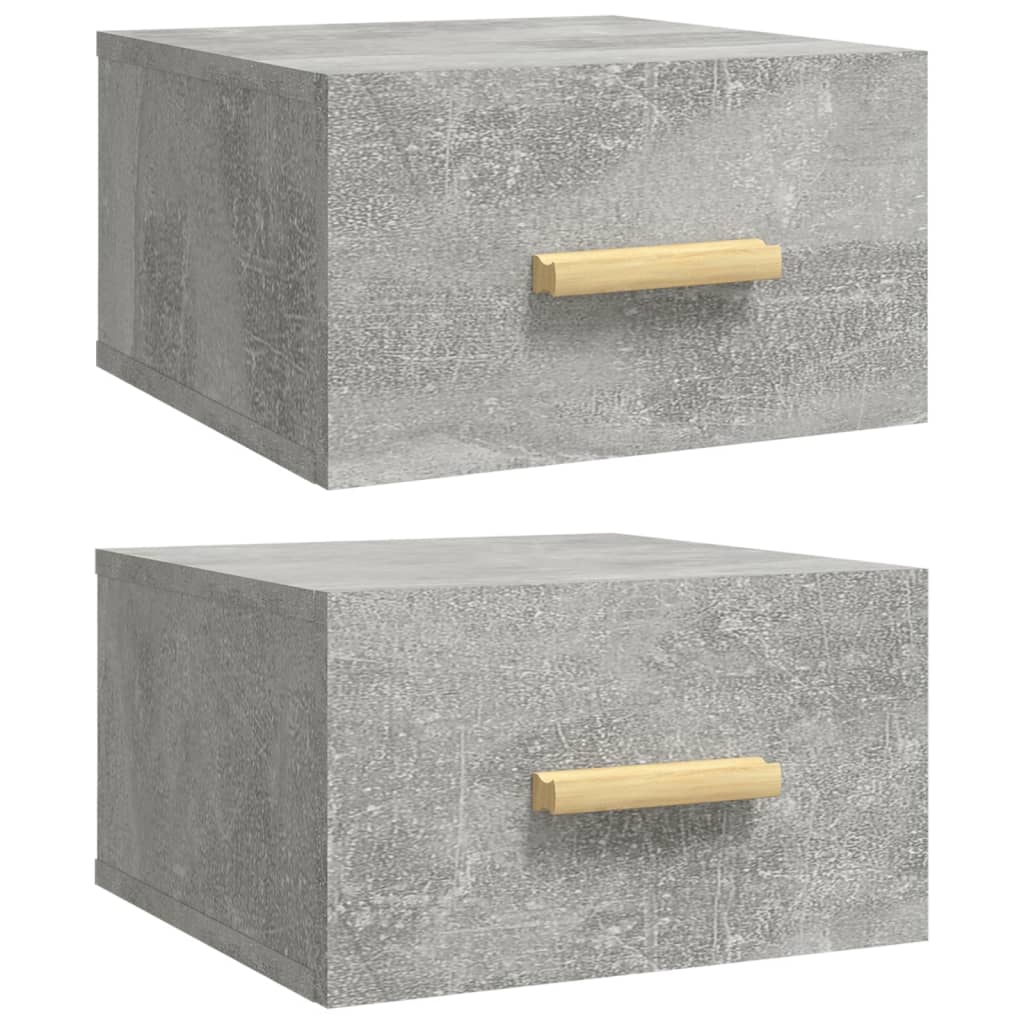 Mesas de cabeceira parede 2 pcs 35x35x20 cm cinza cimento