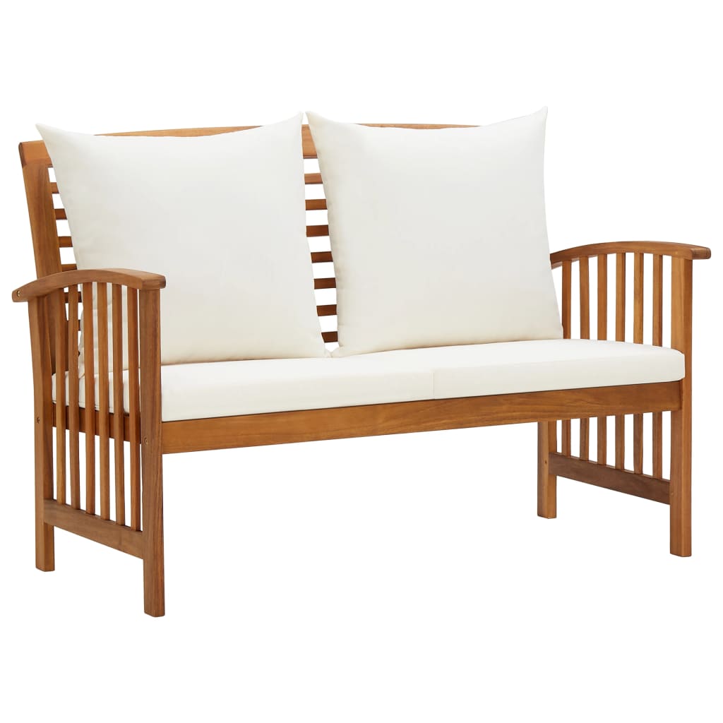 5 Pcs conjunto lounge de jardim c/ almofadões acácia maciça