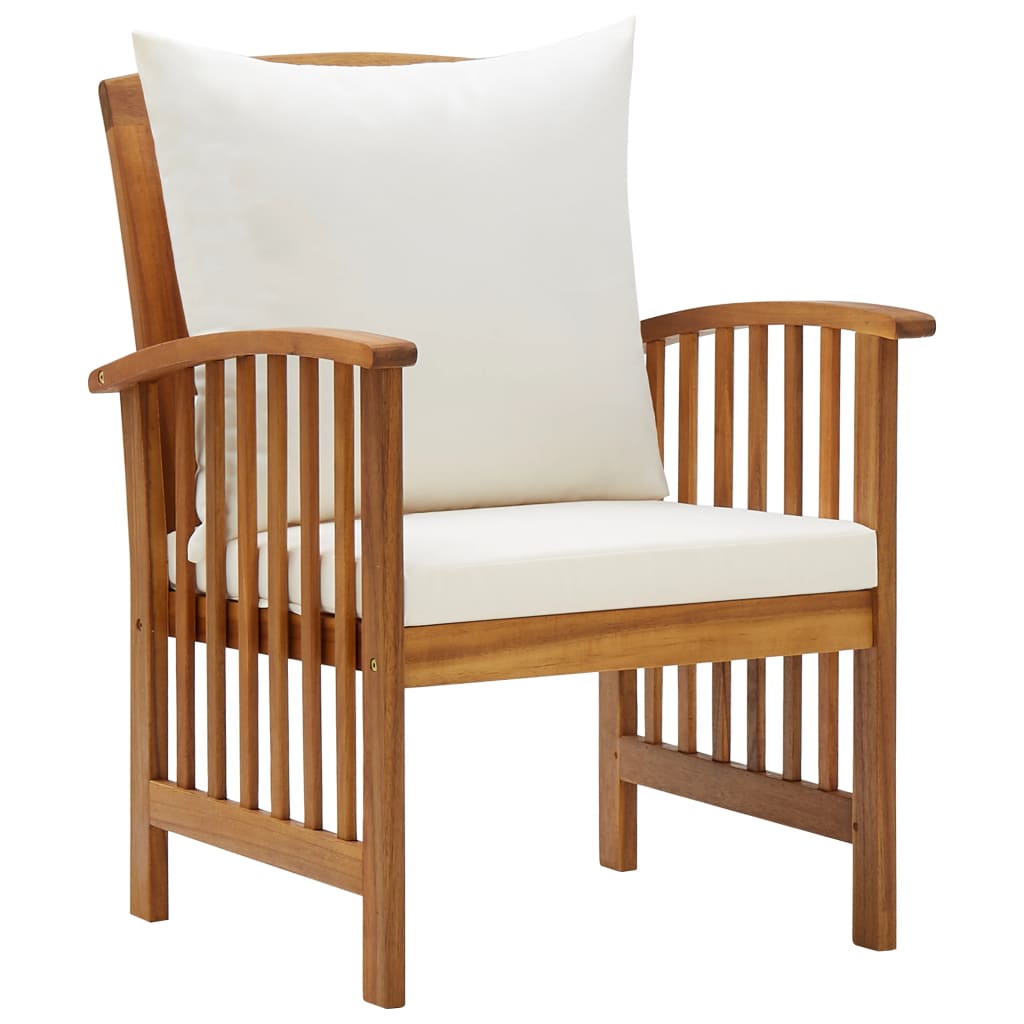 5 Pcs conjunto lounge de jardim c/ almofadões acácia maciça