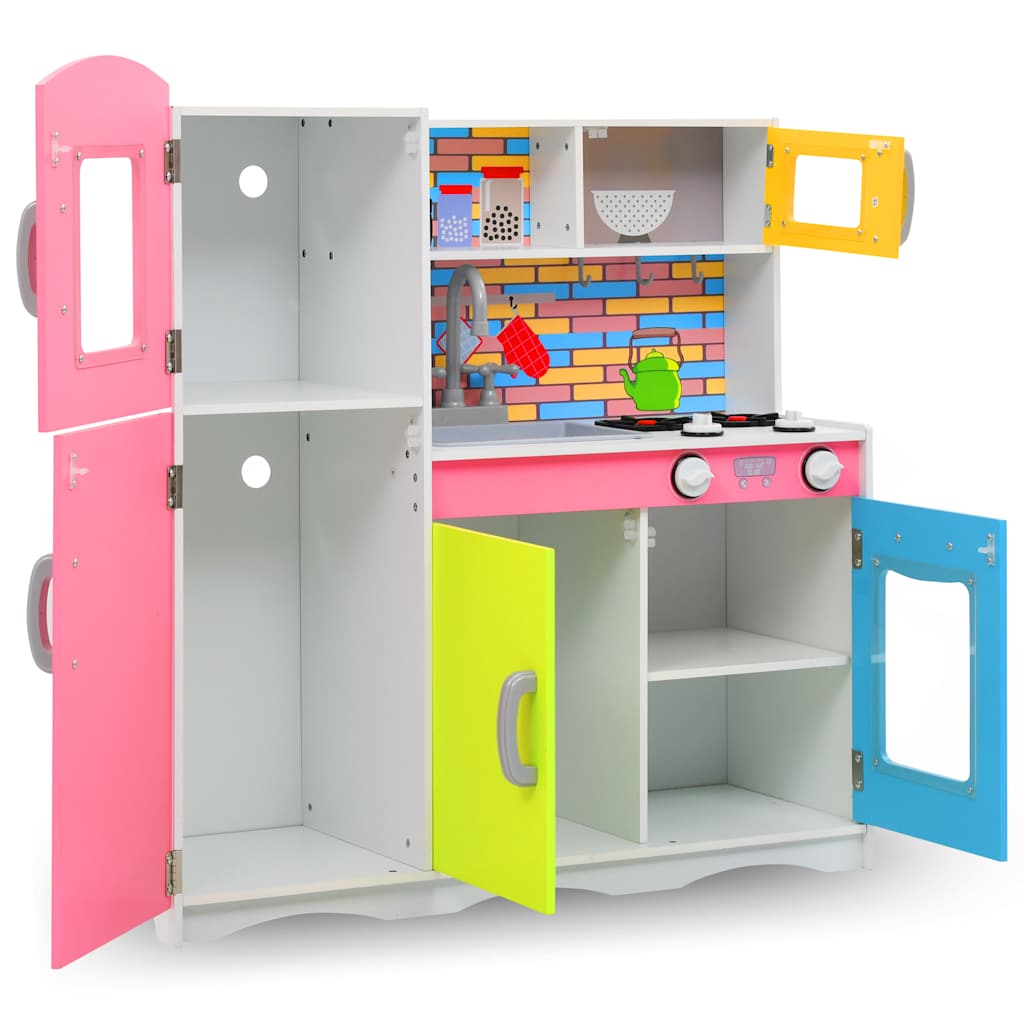 Cozinha de brincar para crianças MDF 80x30x85 cm multicor
