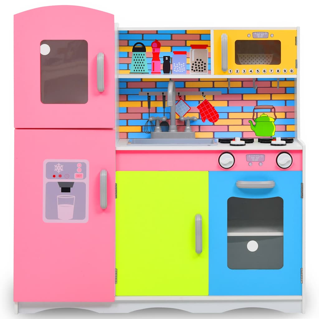 Cozinha de brincar para crianças MDF 80x30x85 cm multicor