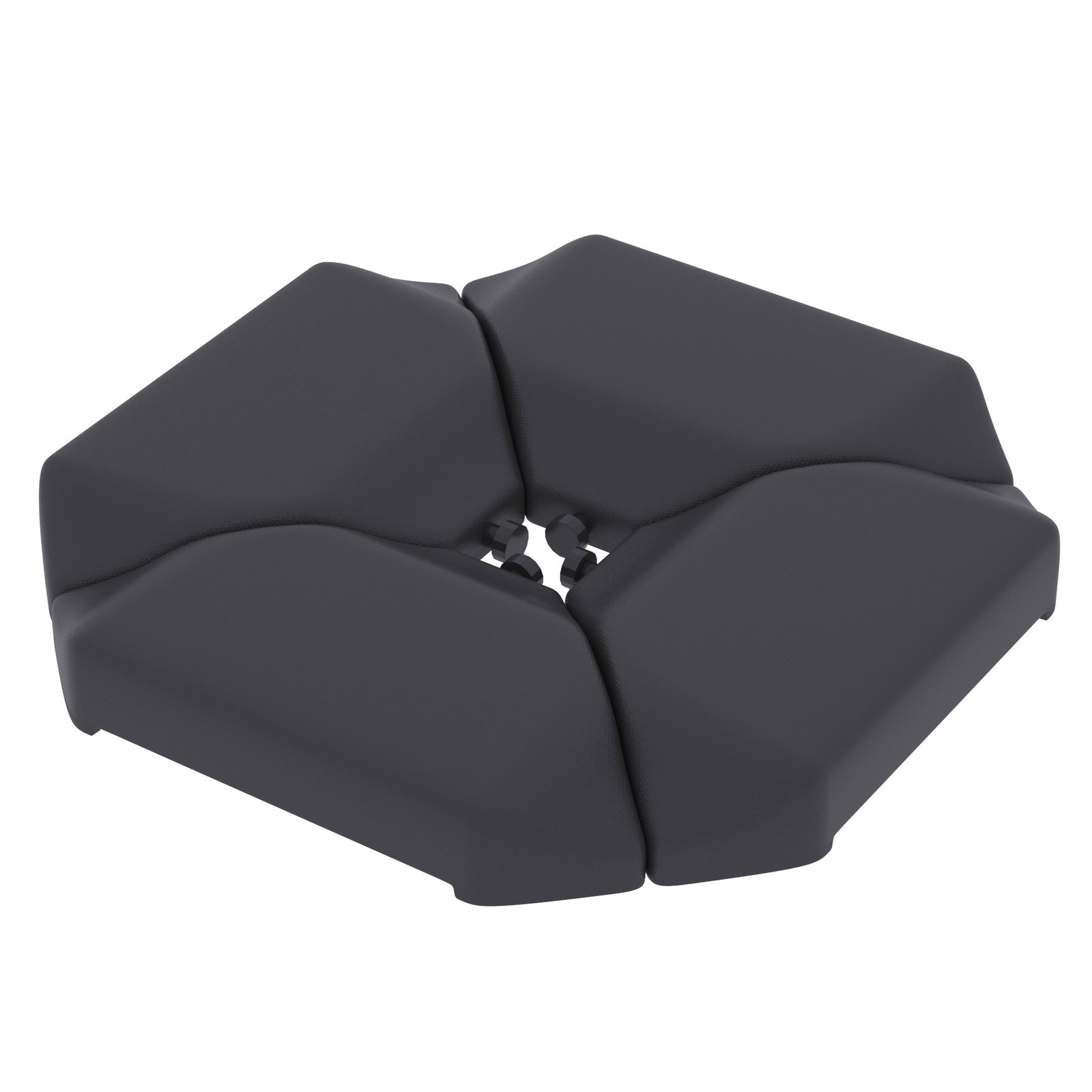 Base para guarda-sol de 4 peças, para cantilever suporte para guarda-sol de HDPE reenchível com água 77 kg ou areia 100 kg