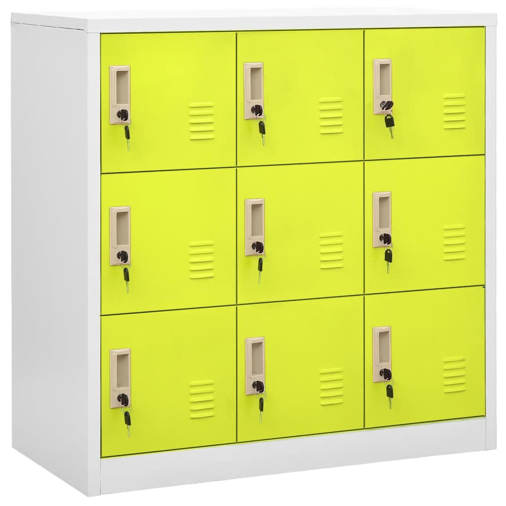 Cacifos 5 pcs 90x45x92,5 cm aço cinzento-claro e verde