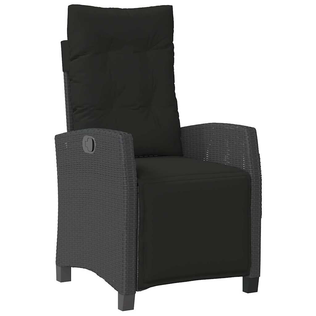 9 Pcs conjunto de jantar p/ jardim c/ almofadões vime PE preto