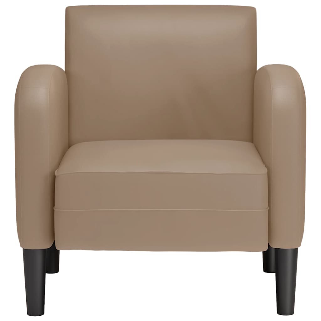 Poltrona com apoios de braços 54 cm couro artificial cappuccino