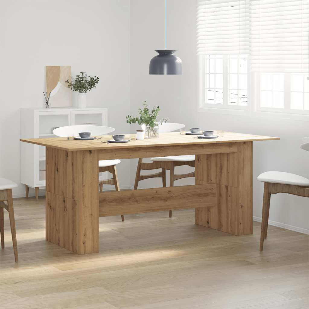 Mesa de jantar 180x90x76cm derivados madeira carvalho artisiano