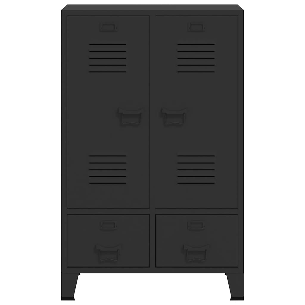 Roupeiro estilo industrial em metal 67x35x107 cm preto