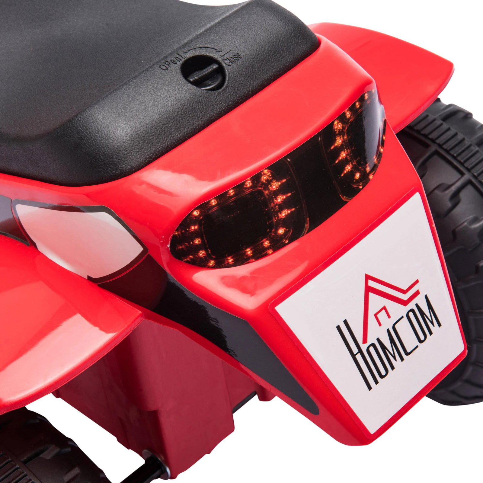 Motocicleta Elétrica Infantil com 3 Rodas Triciclo a Bateria 6V para Crianças de 18-36 Meses com Farol Buzina 72x57x56cm Vermelh