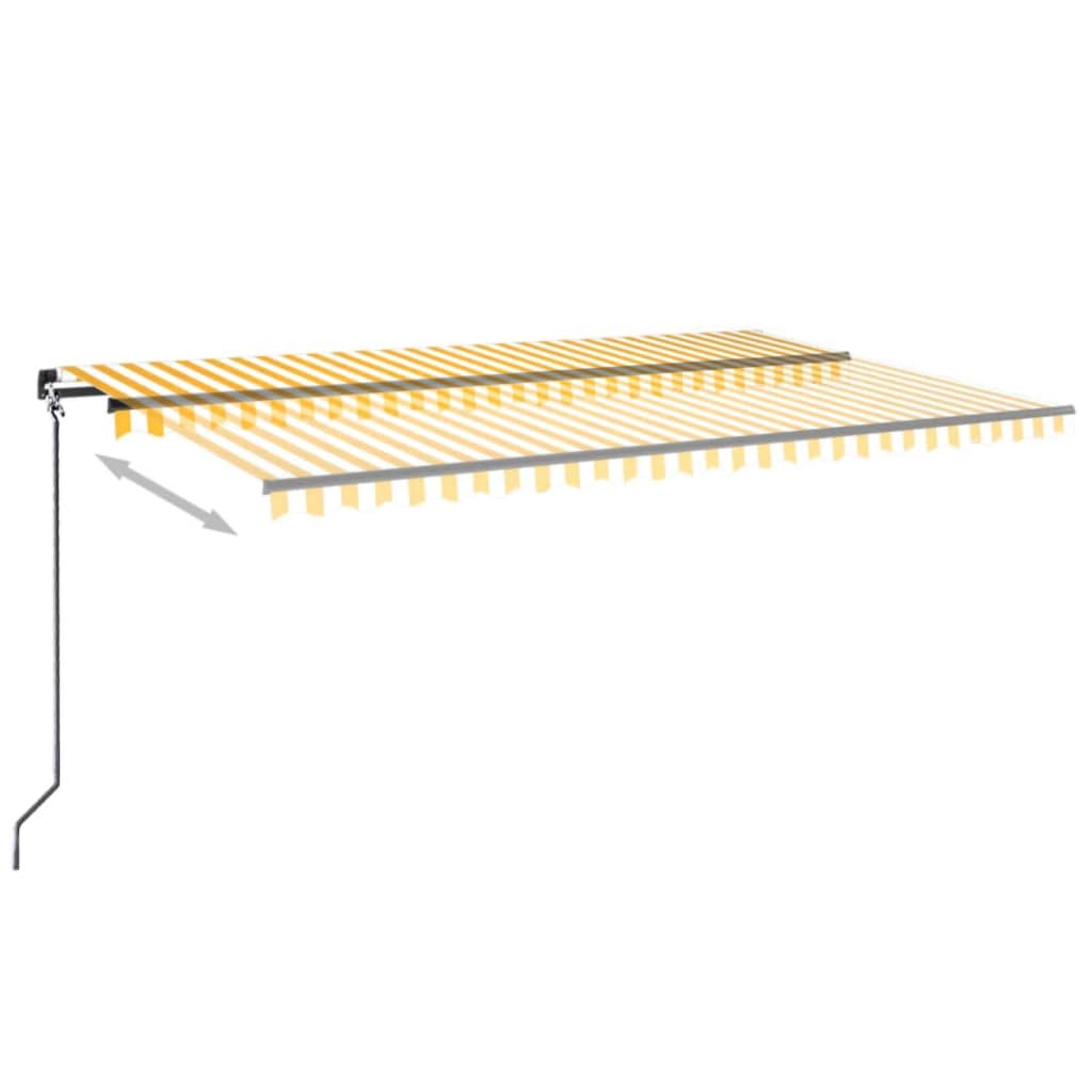 Toldo retrátil manual 500x300 cm amarelo e branco