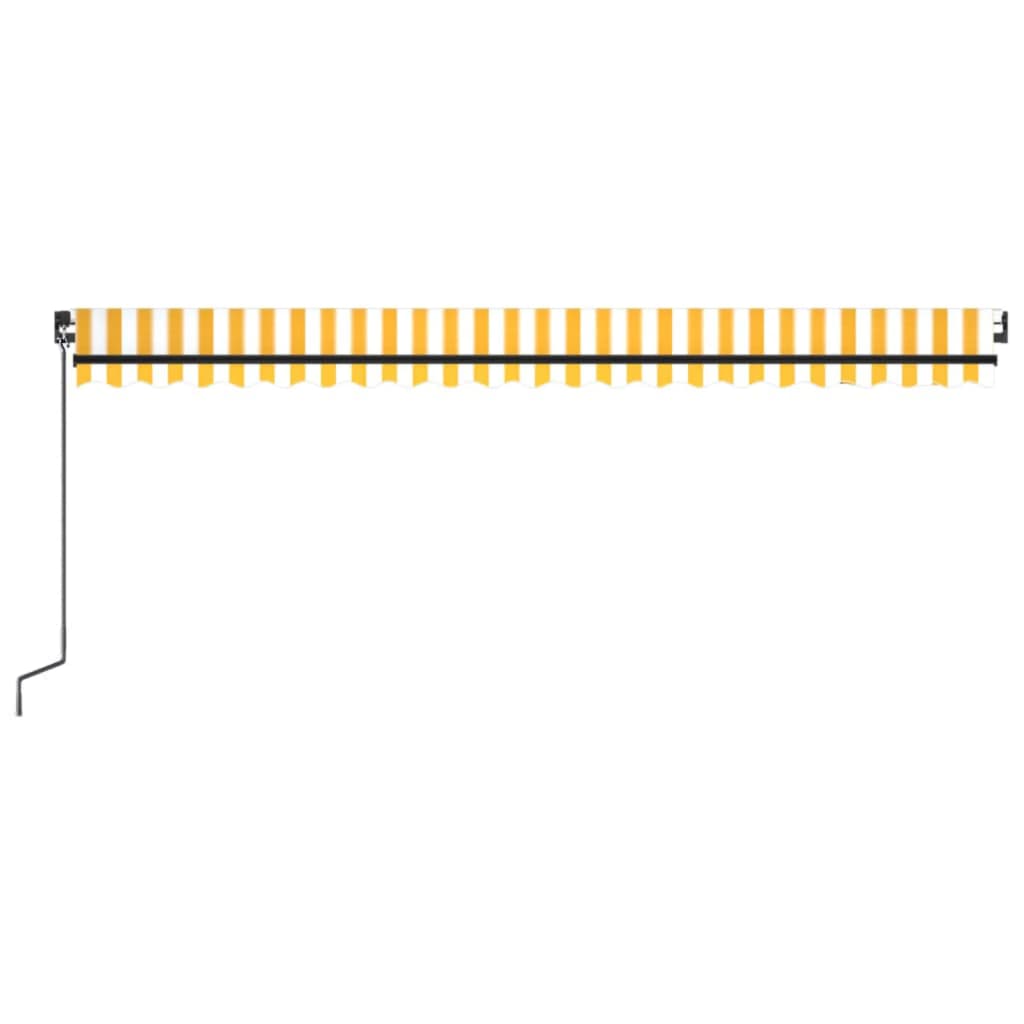 Toldo retrátil manual 500x300 cm amarelo e branco
