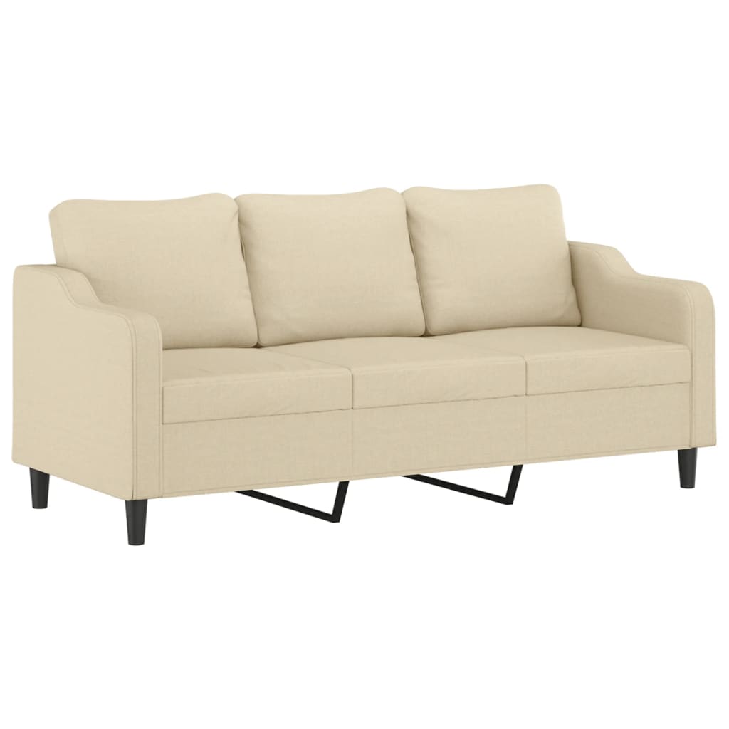 2 Pcs conjunto de sofás com almofadas tecido cor creme