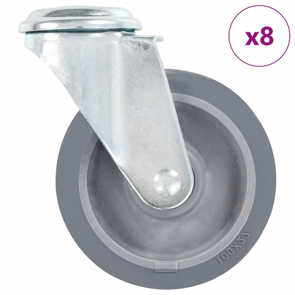 8 Pcs rodas giratórias com orifício para parafuso 100 mm