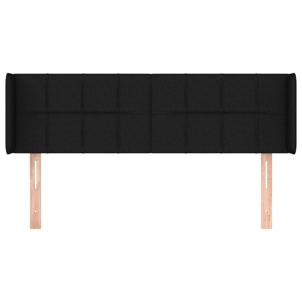 Cabeceira de cama c/ abas tecido 147x16x78/88 cm preto