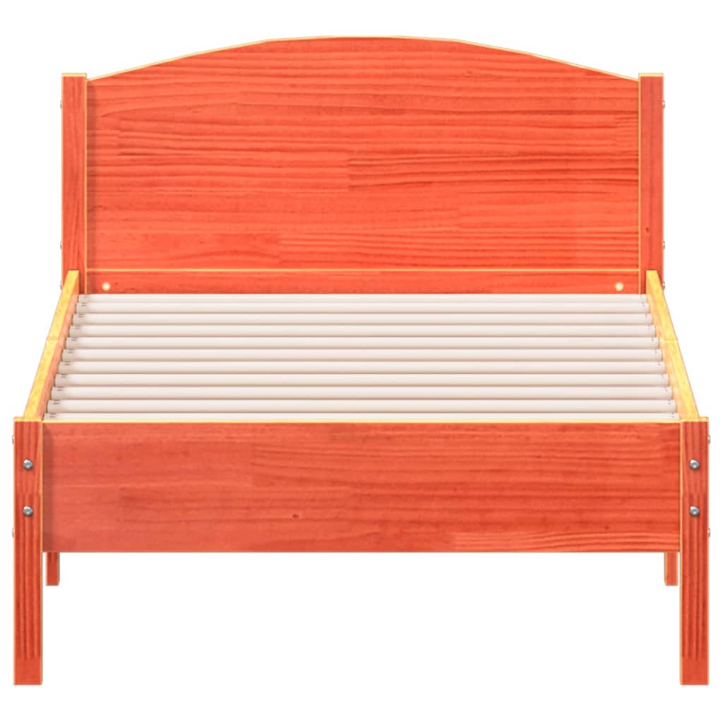 Cama sem colchão 90x190 cm madeira de pinho maciça castanho-mel