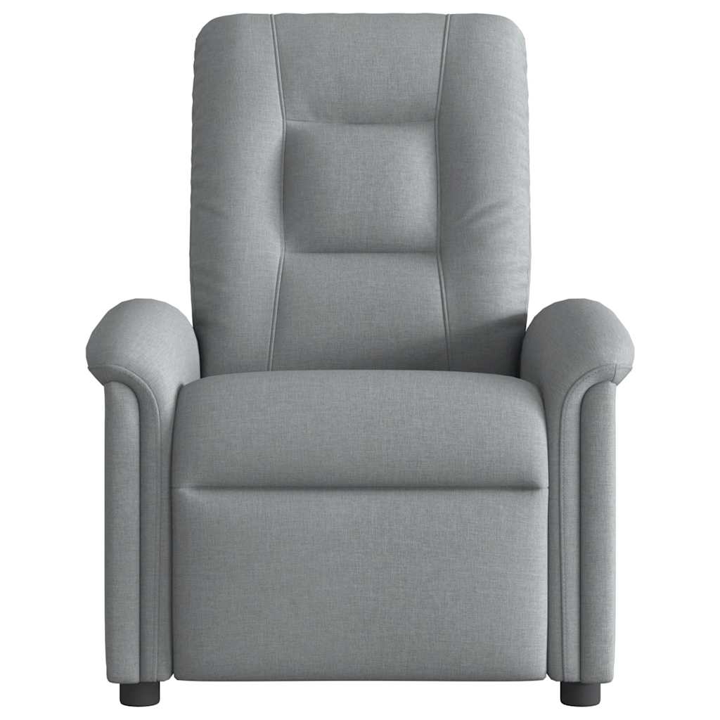 Poltrona de massagens reclinável tecido cinzento-claro