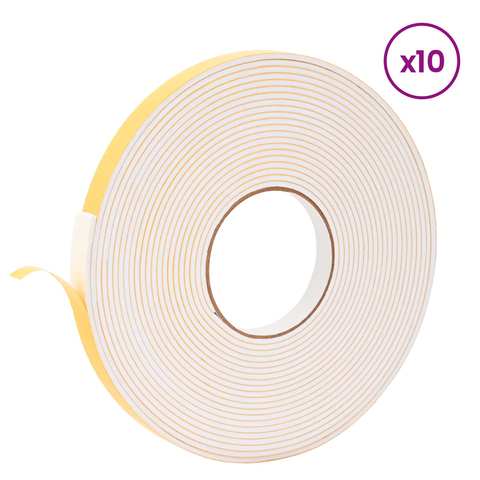 Fita de espuma autoadesiva 10 unid. branco 15mm x 10m espuma cr