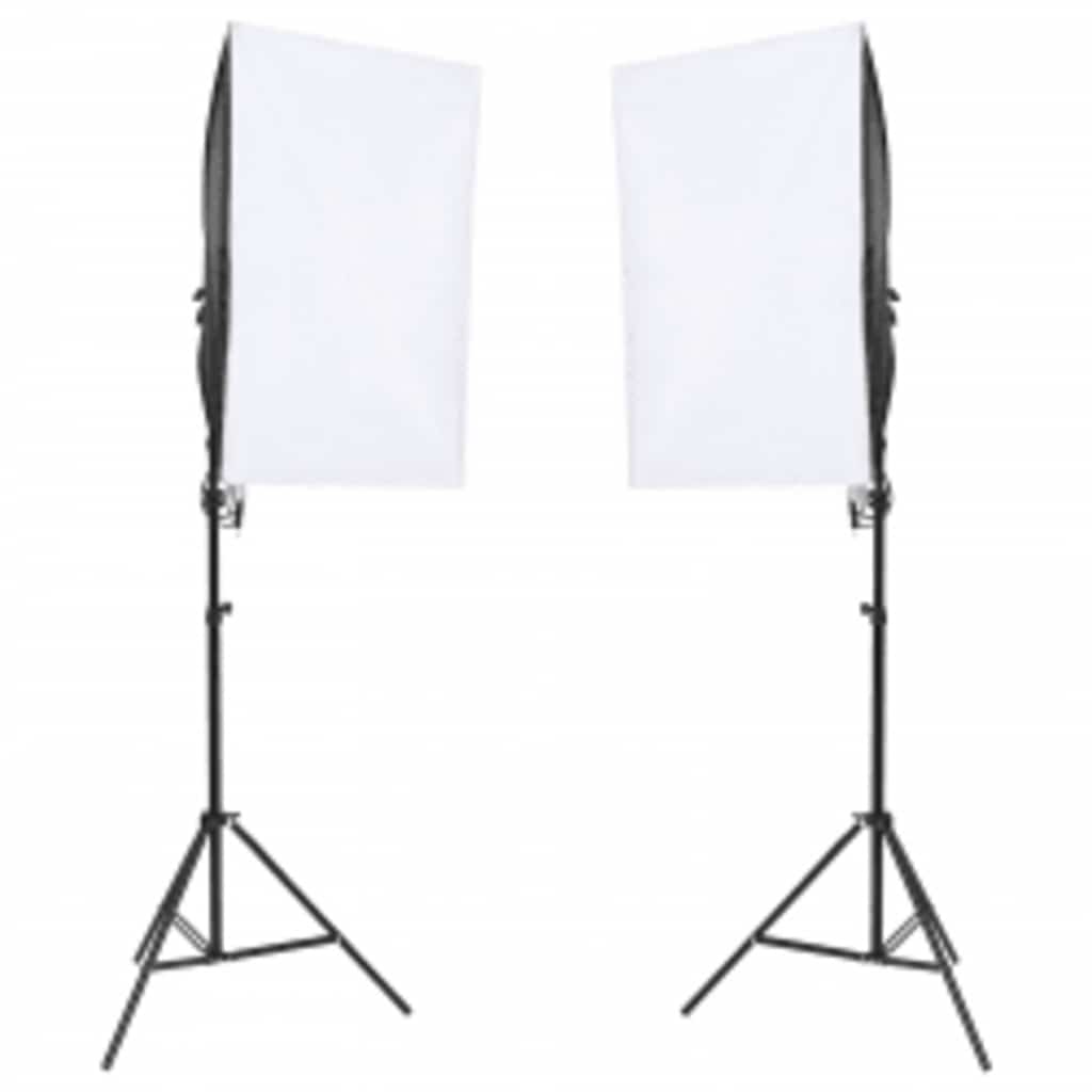 Kit de estúdio fotográfico com conjunto de iluminação e fundo
