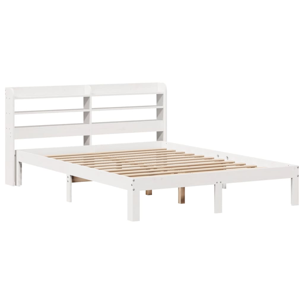 Estrutura de cama c/ cabeceira sem colchão 160x200 cm branco