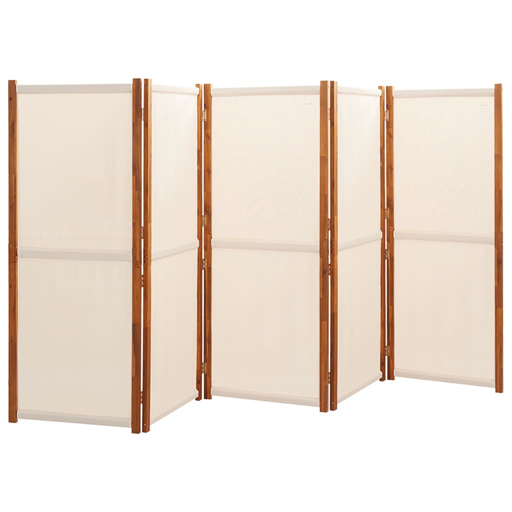 Divisória/biombo com 5 painéis 350x180 cm branco nata