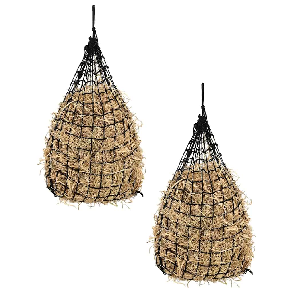 Redes para feno redondas PP 2 pcs 100x100 cm preto