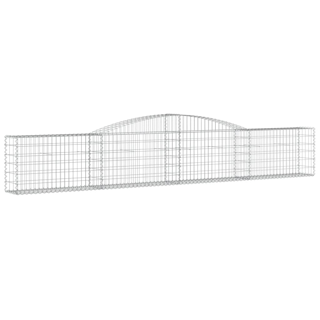 Cestos gabião arqueados 6 pcs 400x30x60/80 cm ferro galvanizado