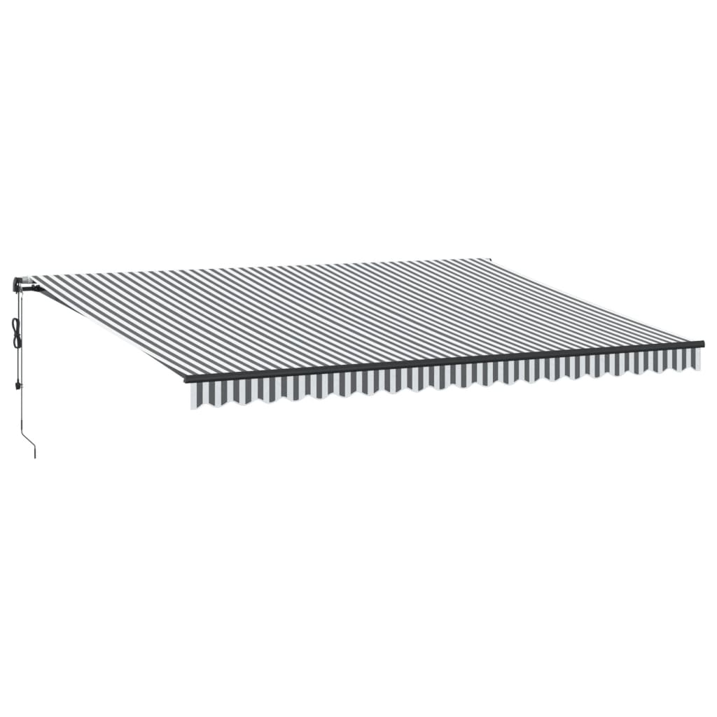 Toldo retrátil automático com leds 500x350 cm antracite/branco
