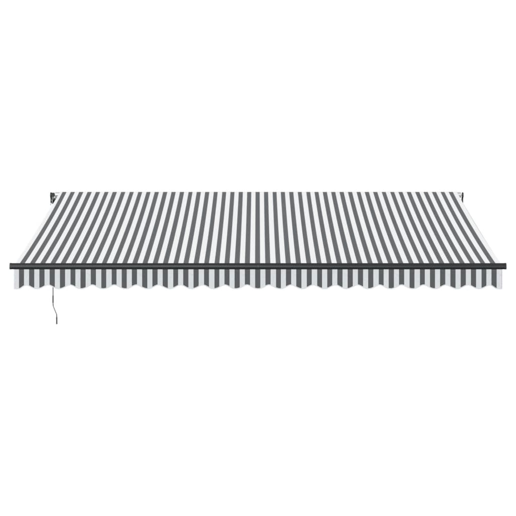 Toldo retrátil automático com leds 500x350 cm antracite/branco