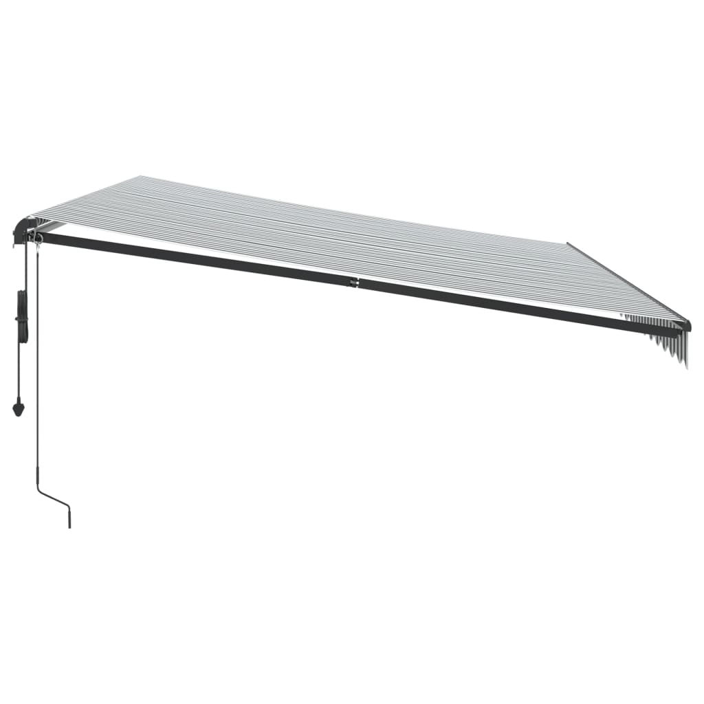 Toldo retrátil automático com leds 500x350 cm antracite/branco