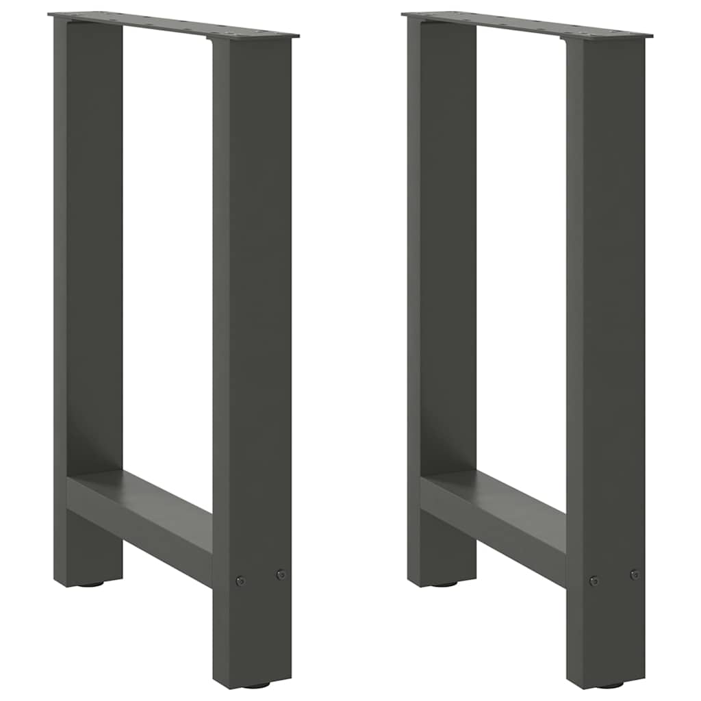 Pés para mesa de jantar antracite 2 peças 60x(72-73) cm aço