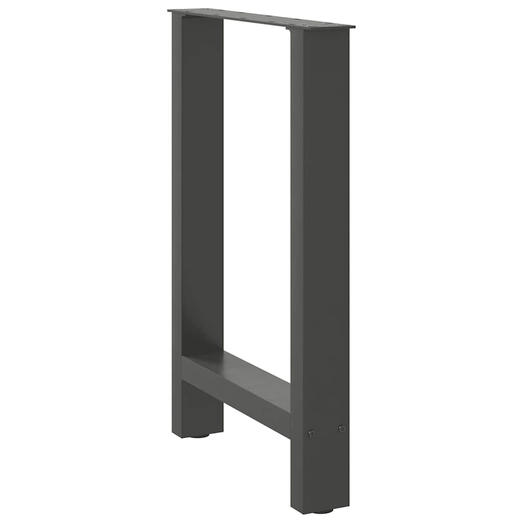 Pés para mesa de jantar antracite 2 peças 60x(72-73) cm aço