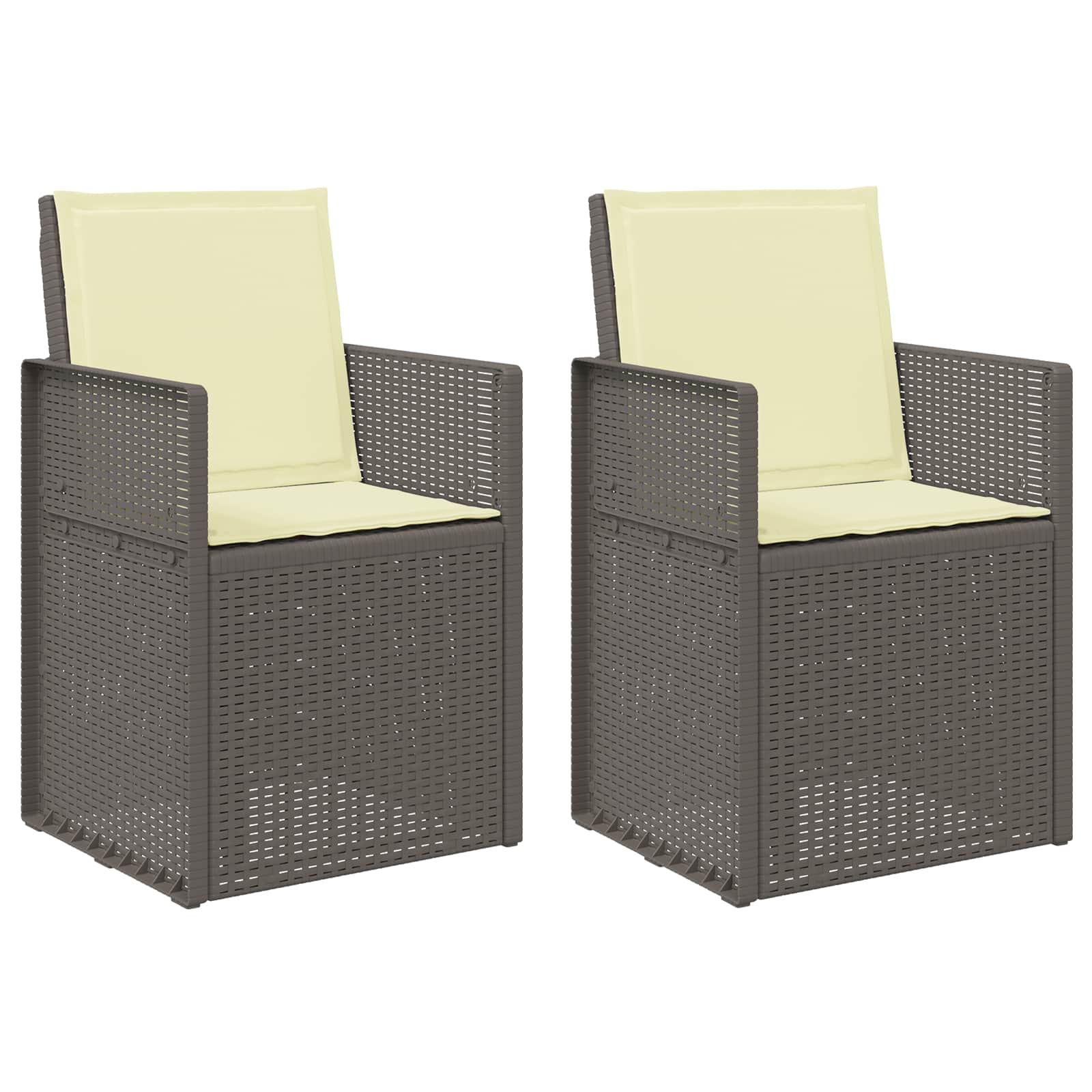 Cadeiras de jantar para jardim 2 unid. cinzentos claros e creme
