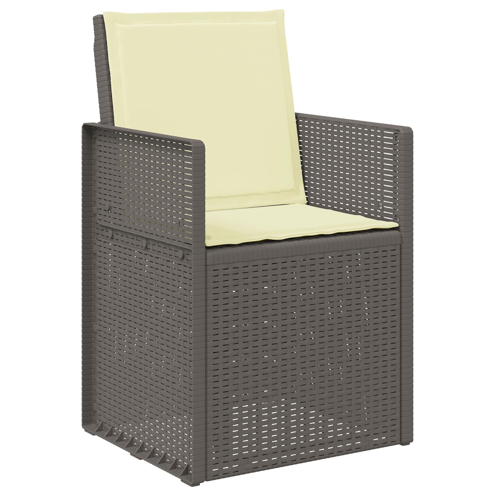 Cadeiras de jantar para jardim 2 unid. cinzentos claros e creme