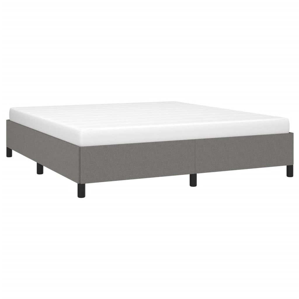 Estrutura de cama sem colchão 180x200 cm tecido cinzento-escuro