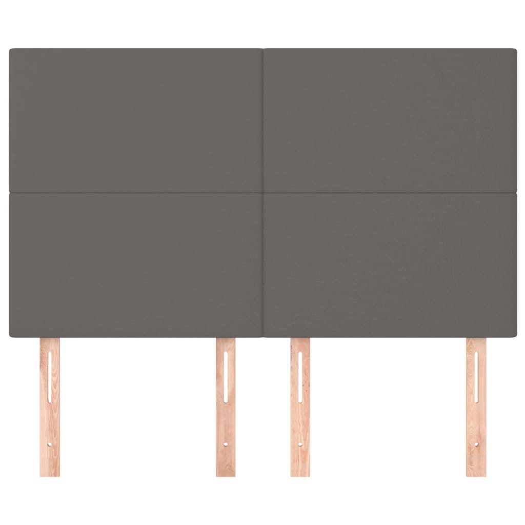 Cabeceira cinza 144x5x118/128 cm couro sintético