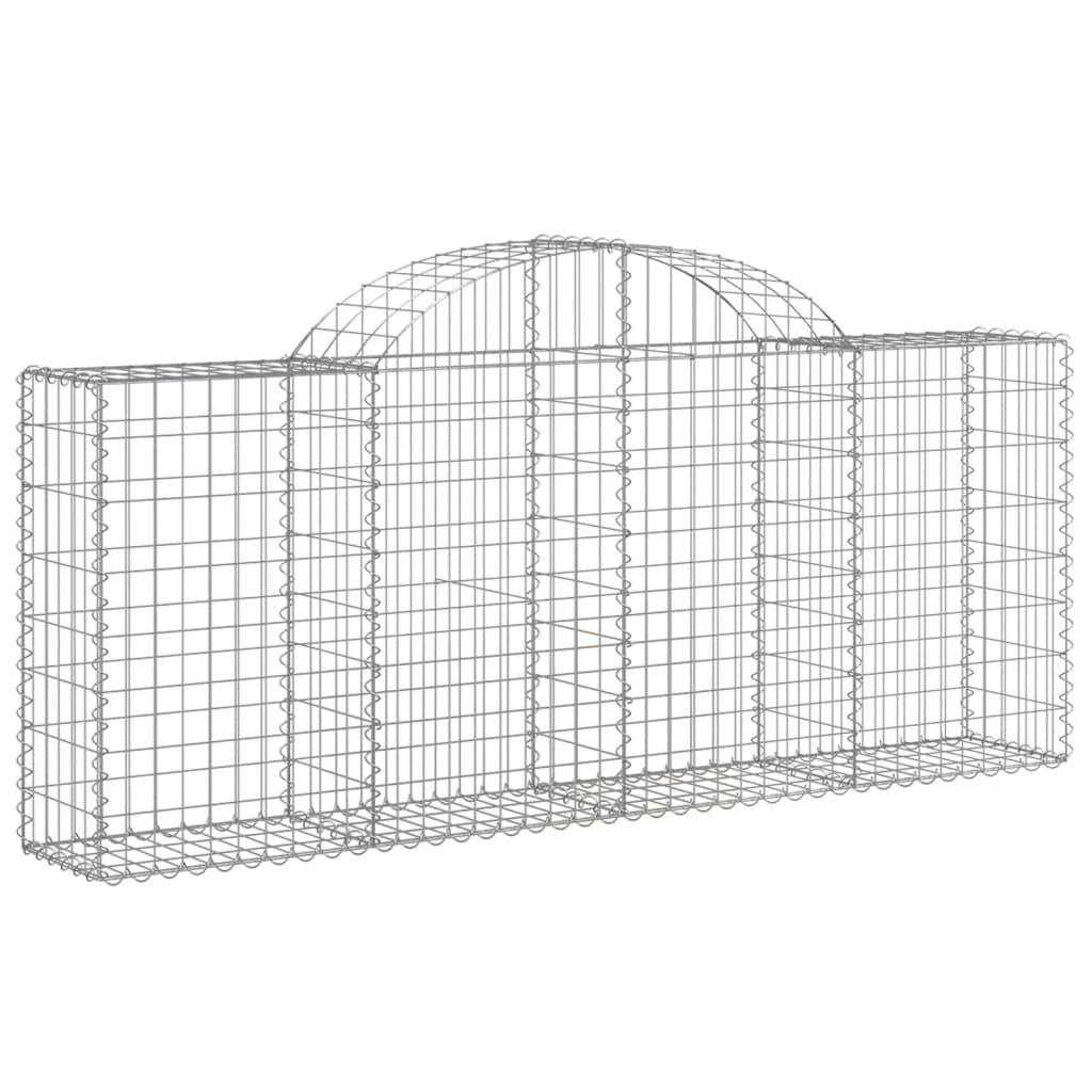 Cestos gabião arqueados 3 pcs 200x30x80/100cm ferro galvanizado