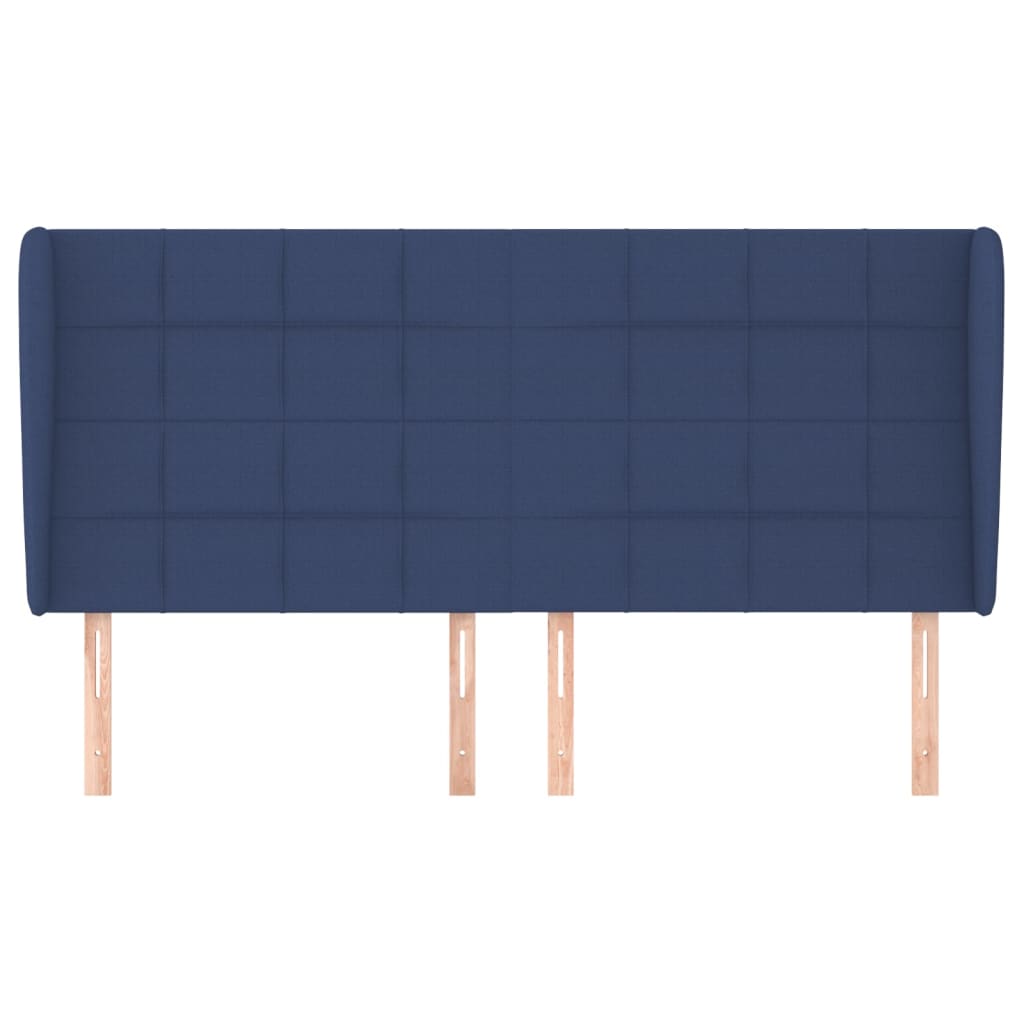 Cabeceira de cama c/ abas tecido 163x23x118/128 cm azul