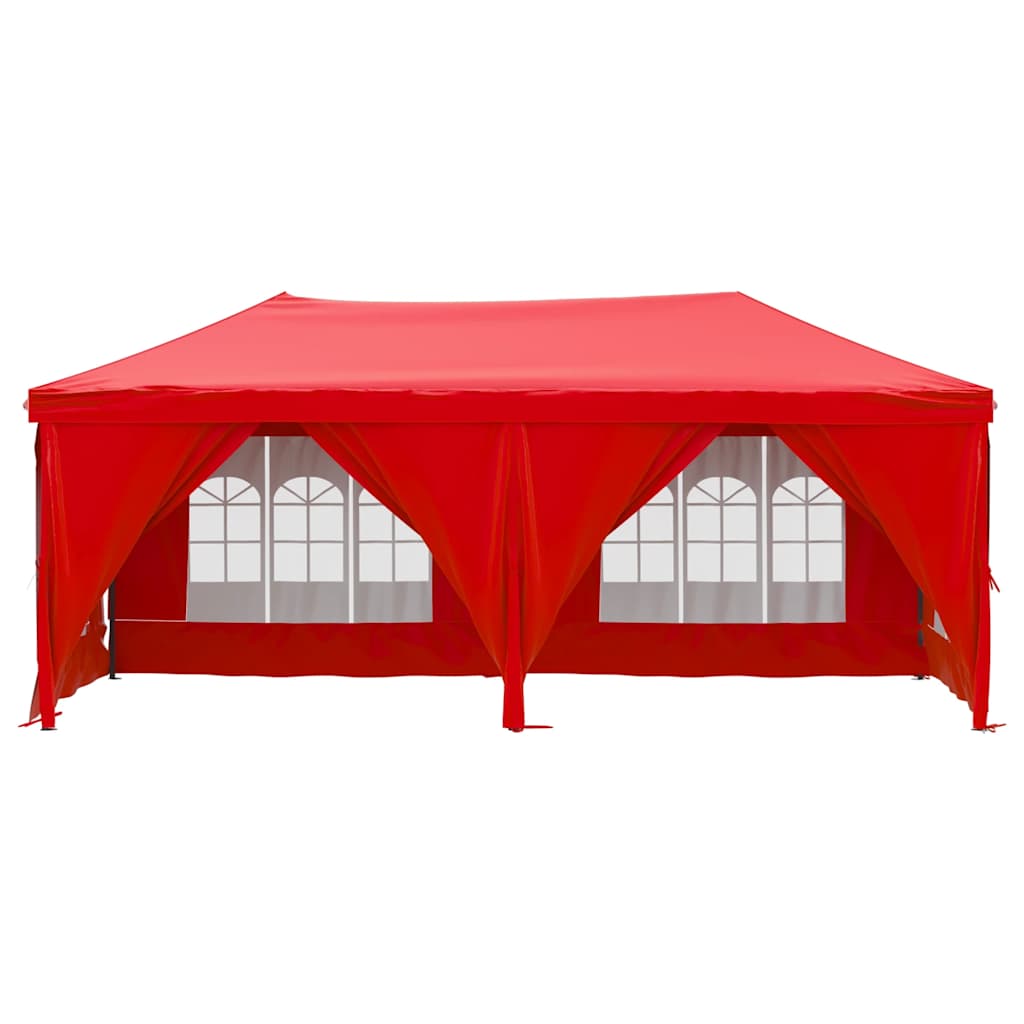 Tenda para festas dobrável com paredes laterais 3x6 m vermelho