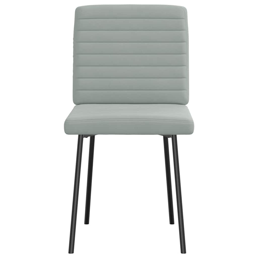 Cadeiras de jantar 6 pcs veludo cinzento-claro
