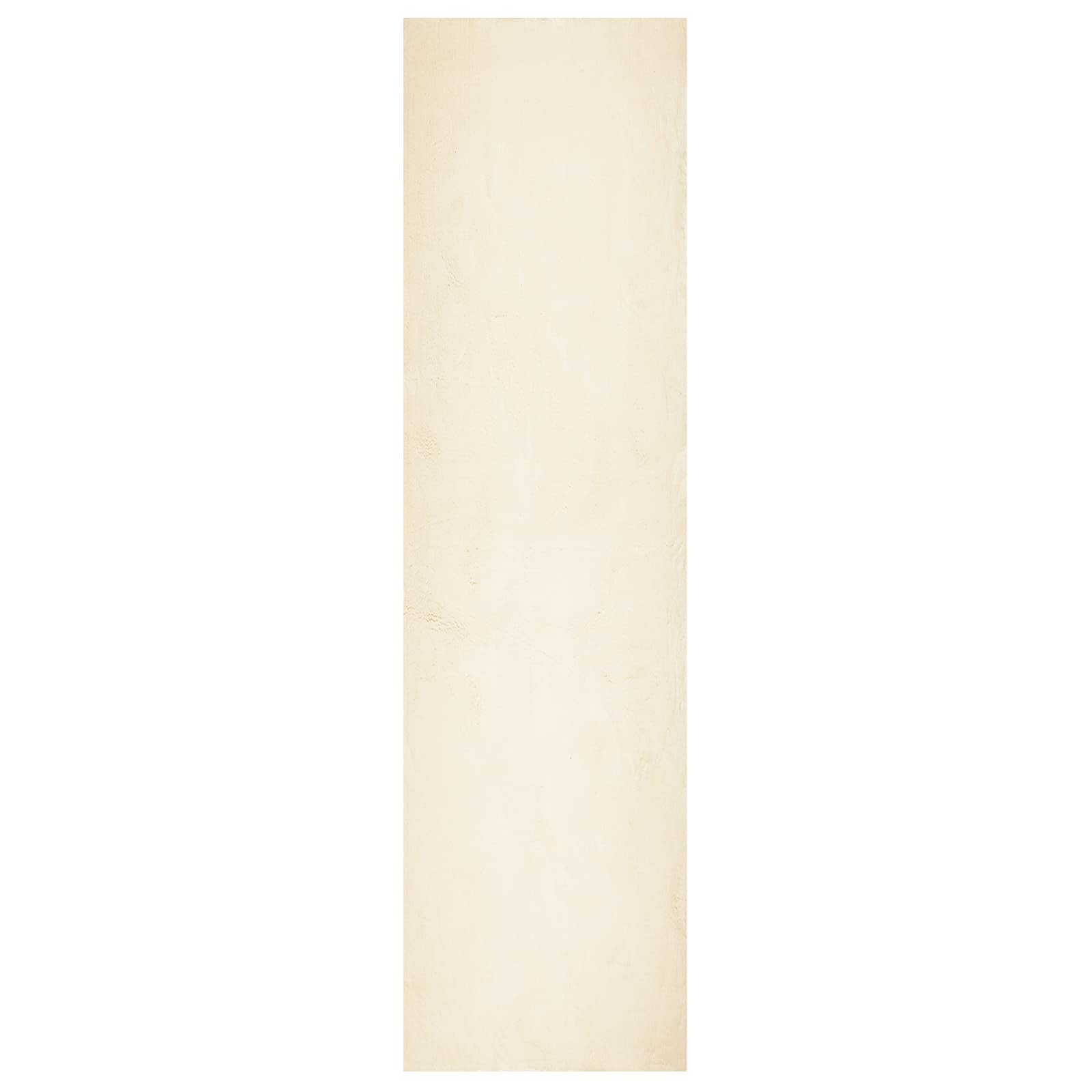Tapete de pile médio, macio e lavável huarte creme 80 x 400 cm